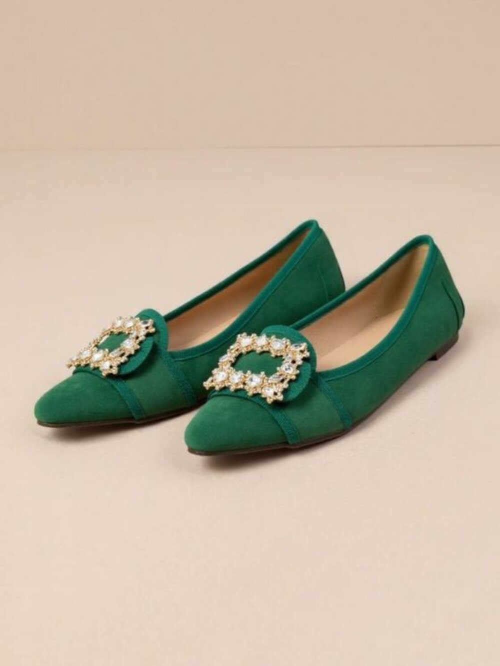 Women's Stone Ornament Pointy Toe Flat - Picture 2 of 4